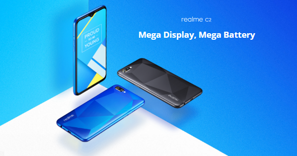 realme C2 Diamond Black Diamond Blue Colors